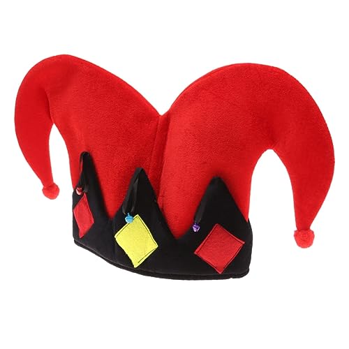 Amosfun Clownhut kapuzenpullover kopfhoerer Kopfdekoration Clown-Kostümzubehör Hut für Rollenspiele Cosplay Kopf dekorativer Mithelfer rote Hüte Poop-Hut Clown-Mütze Party-Cosplay-Kostüm von Amosfun