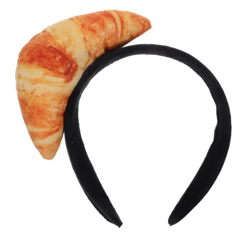 Amosfun Croissant-Stirnband Simulations-Lebensmittel-Stirnbänder Simulation von Lebensmittel-Haarreifen Kostümzubehör Lustige Haarbänder Festival-Haar-Accessoire Foto-Requisite Stoff von Amosfun