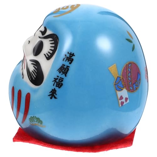 Amosfun Dharma-Eier Daruma-Puppenstatue Glück Daruma Deruma-Puppe Anhänger Figur schreibtischdeko wohnzimmerdeko bastelset Fortunea Darum Maskottchen Daruma für Auto Keramik Sky-Blue von Amosfun