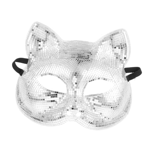 Amosfun Disco Katzen Gesichtsmaske Halloween Halloween Kostüme Für Erwachsene Weihnachts Gesichtsmaske Katzenkostüm Zubehör Für Frauen Spiegelmaske Kaninchen von Amosfun