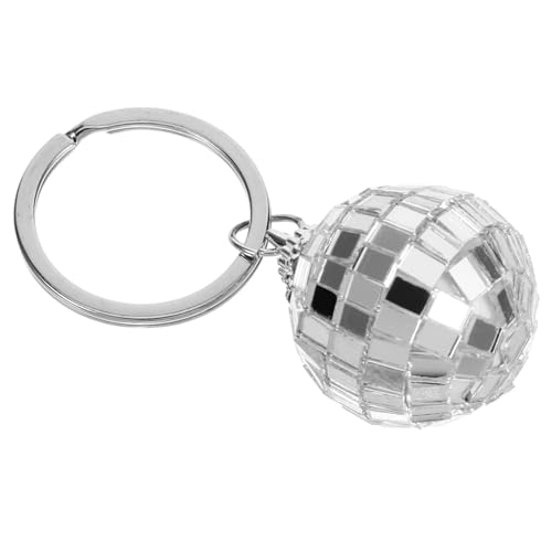 Amosfun Disco-Linsenkugel-Schlüsselanhänger Discokugel-Schlüsselanhänger Neuheit Schlüsselanhänger pendant anhänger charms schlüsselkette kompaktes Schlüsselanhänger-Ornament DIY liefert von Amosfun