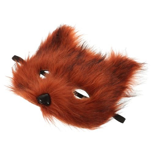 Amosfun Fuchs Maske Fuchs Halbmasken Maskerademaske Für Partys Tiergesichtsmaske Zarte Partymaske Tiermasken Für Erwachsene Halloween-cartoon-maske Fuchs Kostümzubehör Brown Plastik von Amosfun