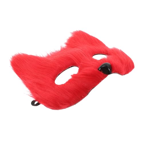 Amosfun Fuchs Maske Maskierte Maske Kostümparty Halloween-Maske Festliches Outfit realistische maske Tiergesichtsmaske Tiermasken mit halbem Gesicht Fuchs Cosplay-Masken Flanell rot von Amosfun