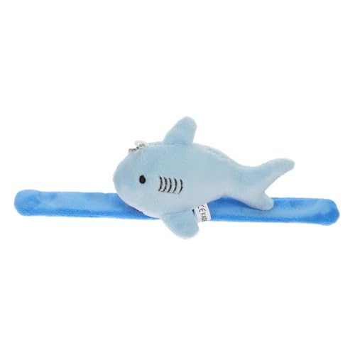 Amosfun Hai-Plüschpuppe Halloween armbänder für Kinder Shark plushies Plüschtier Armband Kinder Armband dekorative Armbänder Tierschnapparmbänder Partyspielzeug kurzer Plüsch Blue von Amosfun