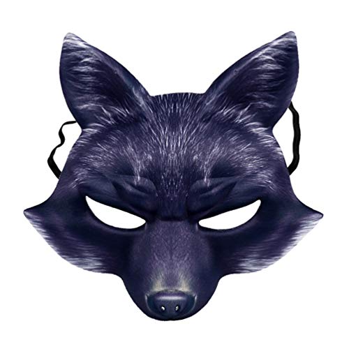 Amosfun Halloween Fox Maske Cosplay Kostüm Halbes Gesicht Tier Kopfbedeckungen Mützen Fox Halbes Gesicht Maske Kostüm Tier Maske Cosplay Kostüm für Halloween Karneval Maskerade von Amosfun