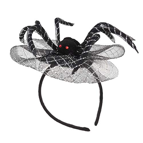 Amosfun Halloween Spinne Stirnband Spinnennetz Haar Hoop Hut gruselige Kopfbedeckung für Halloween Gruseliges Kostüm Cosplay Requisiten (schwarz silber) von Amosfun