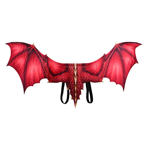 Amosfun mechanische Flügel Umhänge für Elegante Damen Flügel für Drachen Kostüm Kleider Kleidung Cosplay-Accessoire Drachenkostüm Flügel Halloween Requisiten schmücken Zubehör Kind rot von Amosfun