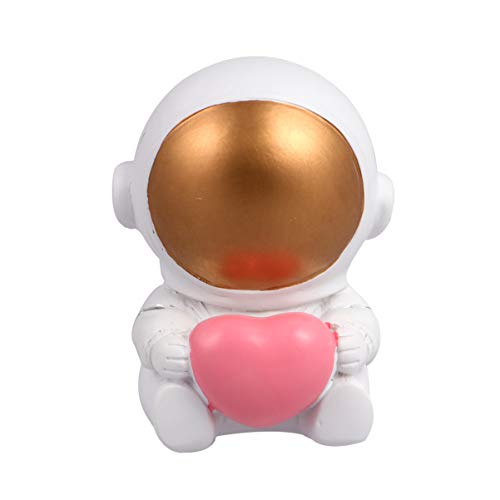 Amosfun Harz Astronauten Figur Spielzeug Herz Astronauten Kuchen Topper Spaceman Desktop Ornamente Astronauten Party Geschenke Auto Armaturenbrett Dekoration von Amosfun