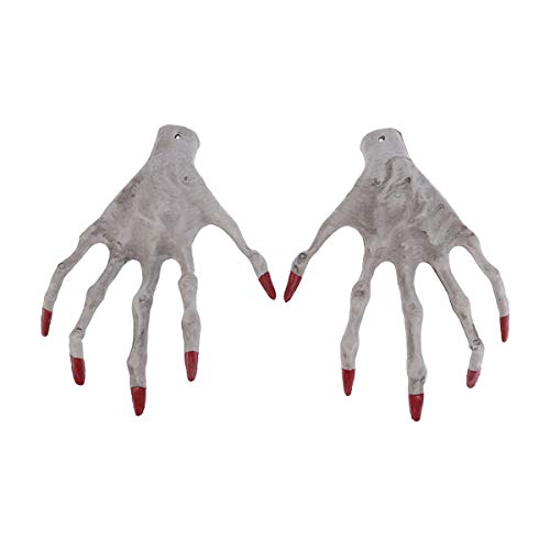 Amosfun Hexe Hände Halloween dekorative Requisiten Skelett Ghost Hand Hexe Hand Form Spielzeug Monster Hände realistische Kunststoff Skelett Hände für Halloween Party Dekoration von Amosfun