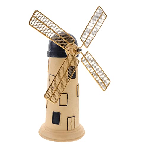 Amosfun Holländische Windmühlenverzierung Windskulpturen Disco-Motor Dreirad antikes Retro Styles Vintage Tischdekoration Mini-Windmühlen-Ornament Windmühlendekoration aus Kunstharz von Amosfun