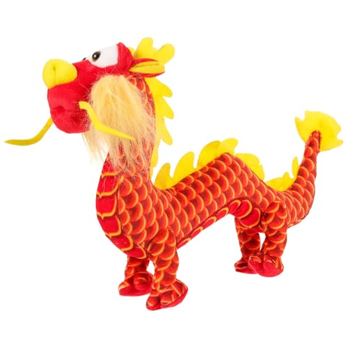 Amosfun Jahr des Drachen Plüschpuppe für kinderspielzeug Drachenfigur Soft Toy spielzeuge entzückendes Drachenspielzeug Kuscheltier Drache Stoff rot von Amosfun