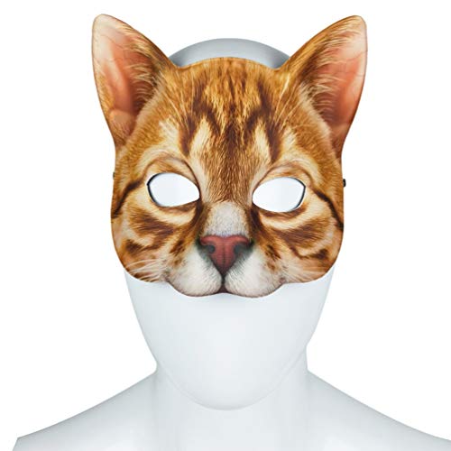 Amosfun Katze Maske Halloween Tiere Cosplay Maske Orange Katze Maske von Amosfun