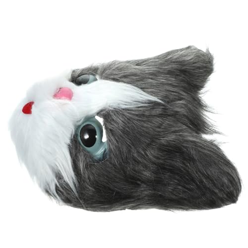 Amosfun Katzenmaske pelzige katze Katzenkopf Halloween-Mittelstücke Katze flauschige Maske Dino-Maske halloween masken halloweenmaske Masken für Katzenkostüme karneval kostüm Plüsch von Amosfun