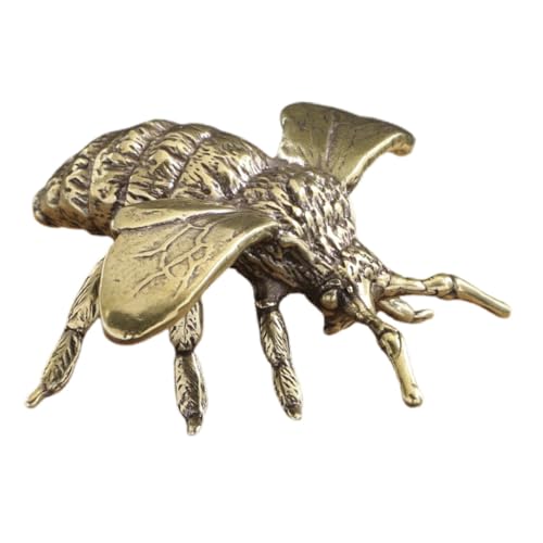 Amosfun Messing-Bienen-Ornament Mini- -Skulptur Honigbienen-Statue Sammlerstatue Mini-Bienen-Dekoration wohnaccessoires Bienenfigur aus Messing kleines Messingtier Messing Biene Golden von Amosfun