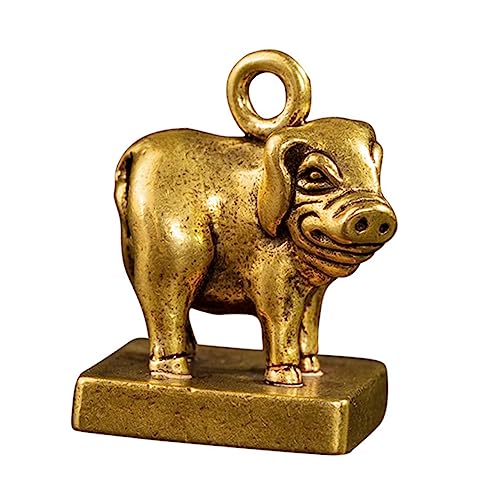 Amosfun Messing Schweinchen Ornament Antiker Anhänger Musikalische Events Sternzeichen Anhänger Artikel Minis Schlüsselanhänger Sternzeichen Tier Charm Stempel 90Er Troll Streich von Amosfun