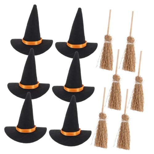 Amosfun Mini-hexenhut Und Mini-Besen Zum Basteln Halloween-dekor Für Büro Zuhause Schule Und DIY-projekte Kleine Zauberer-zubehör Für Party Amosfun Mini-hexenhut Und Mini-Besen Zum Basteln Halloween-dekor Für Büro Zuhause Schule Und DIY-projekte Kleine Zauberer-zubehör Für Party von Amosfun