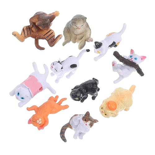 Amosfun Mini Katzenfiguren Deko Niedliche Kätzchen Statuen Für Miniatur Landschaften Und Puppenhaus Zubehör Tischdeko Katzen Modelle von Amosfun