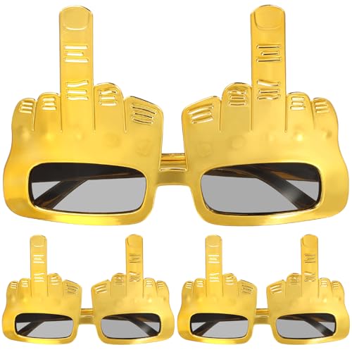 Amosfun Mittelfinger-Brille 3-Teilig Party-Neuheits-Brille Abklappbar Handform Finger-Sonnenbrille Lustige Sonnenbrille Für Erwachsene Festival Party Kostüm -Requisite von Amosfun