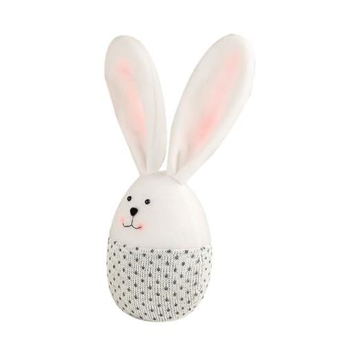 Amosfun Osterhase hasenfiguren hasenpuppe Hasengeschenk Bunny-Dekoration Hasen ausgestopftes Kaninchenspielzeug osterparty gefallen Hase Cartoon-Tierspielzeug Stoff Weiß von Amosfun