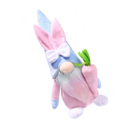 Amosfun Osterpuppe Hase Wandkunst Hasen Osterkuchen Kaninchen Für Mädchen Zwerggartenstatuen Osterhase Plüsch Mädchenspielzeug Mini Gewichtete Kuscheltiere Rosa Stoff von Amosfun