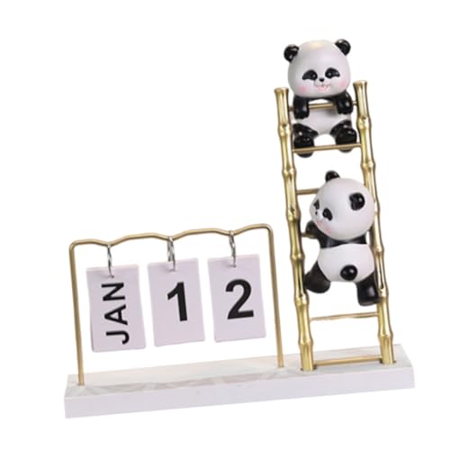 Amosfun Panda-Kalenderornament ewiger blätterkalender Drachenjahreskalender 12 Monate Kalender platzsparend ewiger Kalender für den Schreibtisch kreativer Tischkalender Legierung von Amosfun