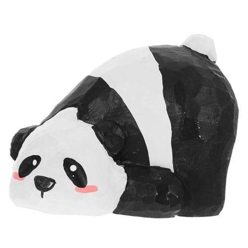 Amosfun Panda-verzierung Dekorative Pandafiguren Panda-Dekorationen Zum Geburtstag Panda-skulptur Dekorativer Panda Mini Geschnitzter Panda Garten-Panda-Figur Garten-Panda-dekore Holz von Amosfun