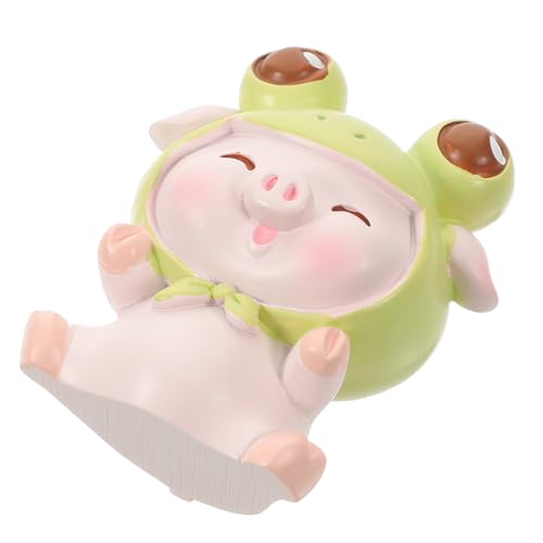 Amosfun -Paradies-Ornament Meerschweinchenkäfig Kaninchen Mini-Fidget-Spielzeuge Sparschweine Tiere Piggy lustige gartenfigur Cartoon-Schweinfiguren Schweinepuppe aus Harz von Amosfun