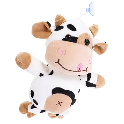 Amosfun Plüschtier für kinderspielzeug Kuhspielzeug Animal Figures Toys Kuhteppich Kuh Cartoon gefüllte Kuh interessante Stoffkuh PP Baumwolle Black von Amosfun