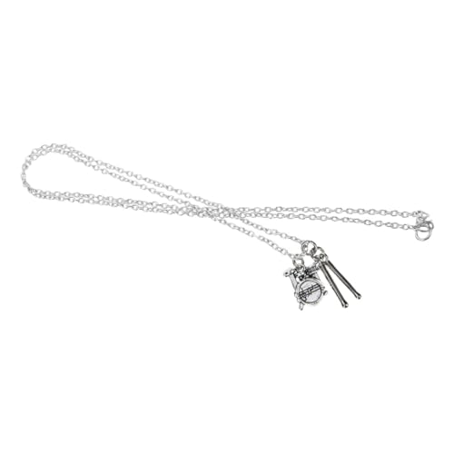 Amosfun Schlagzeug-Halskette Retro-Armbänder Charmearmbänder Vintage-Armband dicke Armbänder Schlagzeug Halskette Rockmusik Schmuck Anhänger in Trommelform Musik bezaubert Legierung Silver von Amosfun