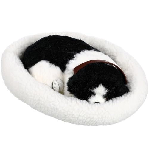 Amosfun Simulierter Schlafender Plüschhund Modellornamente Auto Armaturenbrett Schlafspielzeug Quietschendes Plüsch Hundespielzeug Realistischer Schlafender Hund Süßes von Amosfun