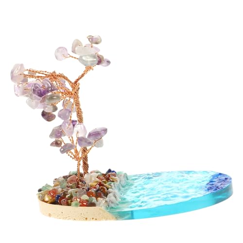 Amosfun Sprühinsel Am Meer Bausatz Geode Saftige Verzierung Steinpolierer Landschaftsbau Grabset Einrichtung Am Meer Heimdekoration Aquarium Terrarienset Für Amethyst Violett Harz von Amosfun