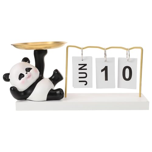 Amosfun Stilvolle Panda Kalender Lagerung Tablett Schmuck Gericht Dekorative für Hause von Amosfun