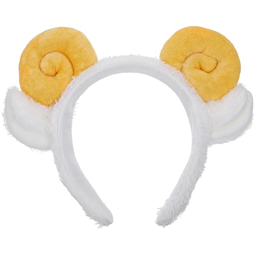 Amosfun Stirnband Gesicht Haarband Waschen Tierohrenkostüm Kostümzubehör Für Schafe Tiere Cosplay Haarreifen Schaf Kostüm Widder Kostüm Plüsch-schaf-haarbänder Behaart Ziegenhorn Kind von Amosfun