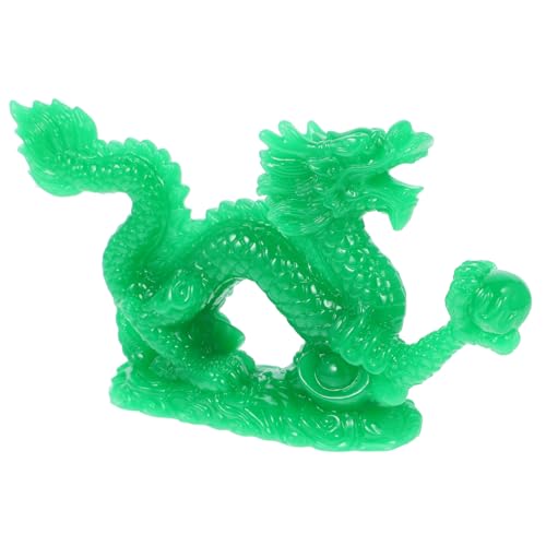 Amosfun Tenglong-statuenschmuck Schreibtischspielzeug Frosch Drachenei Roter Drache Drachenplüsch Drachenfiguren Für Erwachsene Drache-Tierkreis-Statue Drachen-plüschtier Green Harz von Amosfun