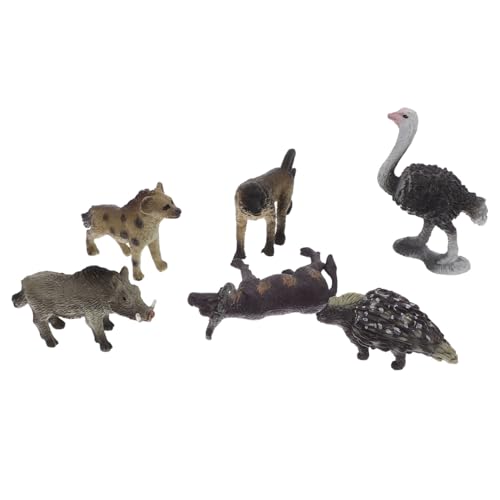 Amosfun Tiermodelle Zur Dekoration 6 Stück Realistische Afrikanische Wildtierfiguren Aus Kunstharz Mini-wildtierspielzeug Pastorale Landschaft von Amosfun