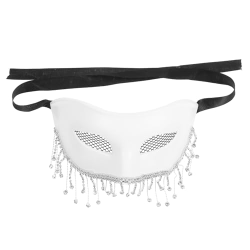 Amosfun Vintage-Maskerade-Maske Mit Strasssteinen Und Quastenkette Halloween-Mardi-Gras-Maske Fransen-Augenmaske Für Abschlussball Kostümveranstaltungen Partygeschenke von Amosfun