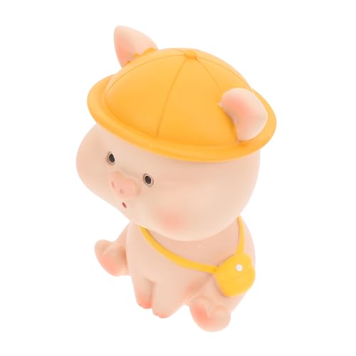 Amosfun Wackelkopf Schweinchen Ornament Sparschweine Puppe Gesicht Bank Figur Sparschwein-Ornamente kopfschüttelnd Schweinchen Cartoon-Innenverzierung Schweinchen schmuck Harz von Amosfun