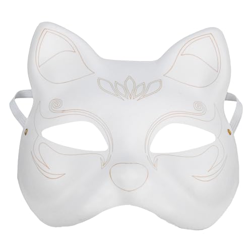 Amosfun Weiße Katzenmasken Zum Bemalen Unbemalte Maskenmasken Leere Therian-Masken Zum Dekorieren Diy-Papiermasken Halbe Tiermasken Für Karneval Halloween Cosplay von Amosfun