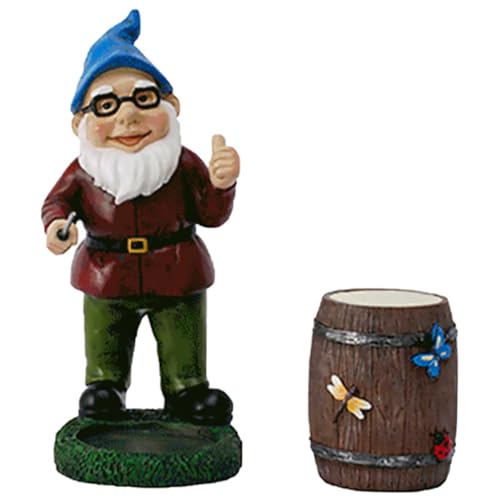 Amosfun Zwerg Ornamente GNOME Gartenlichter Solarzwerg Leuchtet Im Freien Gnom-Puppe Haushaltszwergpuppe Sammlerfiguren Von Gnomen Zarte Wichtelpuppe Outdoor-Statue Gnom-skulptur Kunstharz von Amosfun