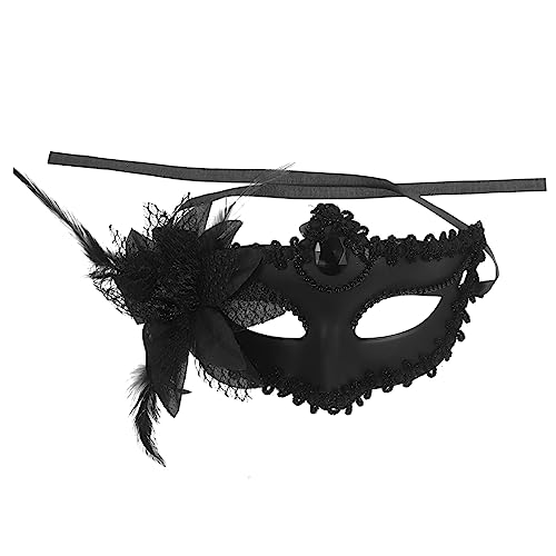 Amosfun halbe Gesichtsmaske aus Spitze venetian mask women Frauenmaske Cosplay-Partymaske Masken verkleiden Kostüm halbe Gesichtsmaske für Frauen Ball Masken ，。 Black von Amosfun