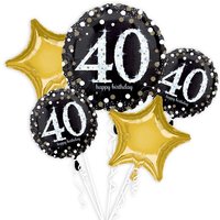 "40. Geburtstag" Glitzer Ballon-Set, 5-teilig von Amscan Europe GmbH