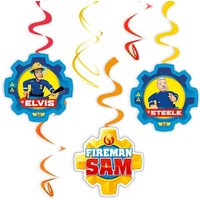 Feuerwehrmann Sam, Spiralen, 6 Stk. Hängedeko für Feuerwehrparty von Amscan Europe GmbH