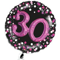 Glitzer-Folieballon Set mit 3D Effekt in schwarz-pink zum 30. Geburtstag von Amscan Europe GmbH