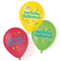 Luftballons "Herzlichen Glückwunsch" 6 Stk, 27,9cm von Amscan Europe GmbH