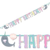 Narwal Buchstabenkette Happy Birthday, 2,4m x 14cm von Amscan Europe GmbH