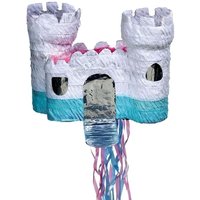 Pinata Weißes Schloss mit bunten Bändern, tolles Märchenschloss, 33cm von Amscan Europe GmbH