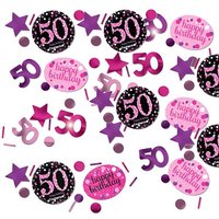 Sparkling Celebr. Konfetti 50. Geburtstag, 34g, pink-schwarz von Amscan Europe GmbH