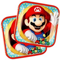 Super Mario Partyteller, 8er Pack, quadratisches Design, 23cm, Pappe von Amscan Europe GmbH