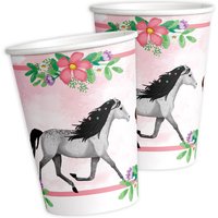 8 Pappbecher "Beautiful Horses", 250ml von Amscan