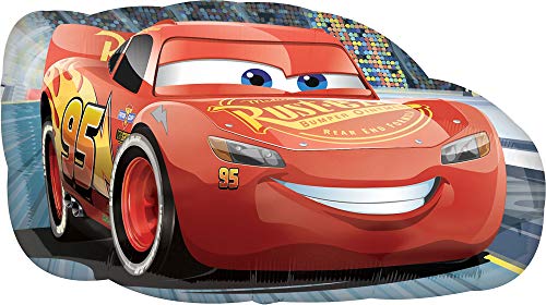 Amscan 3537001 - Super Shape Folienballon Lightning McQueen Cars, 76 x 43 cm, Heliumballon von amscan